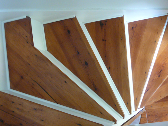 Heart pine stairs
